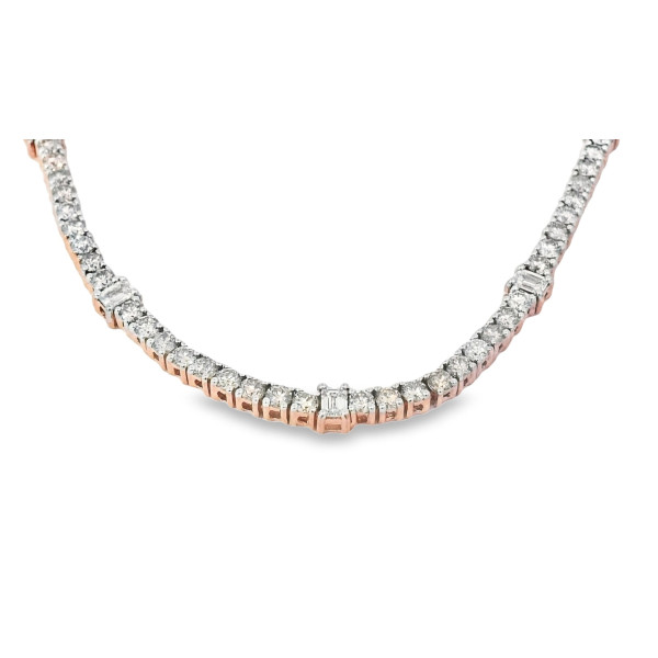 Rose Gold Tennis Emerald Chain