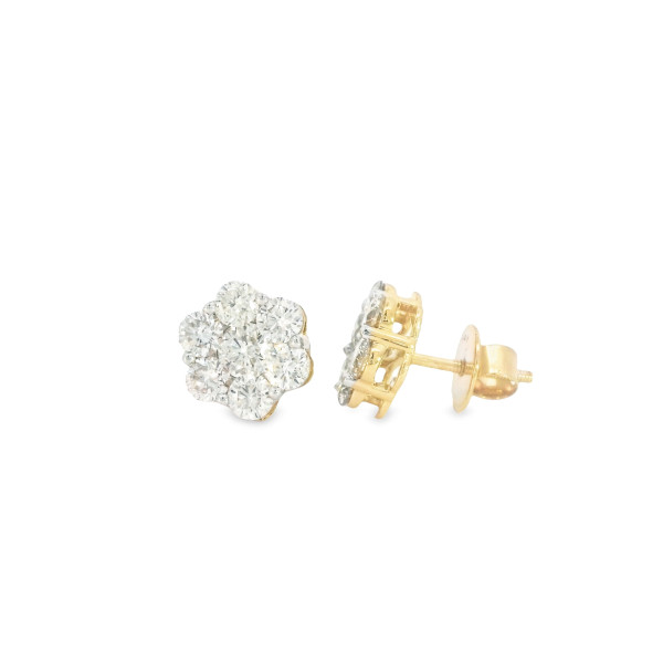 14kt Yellow Gold Flower Earring