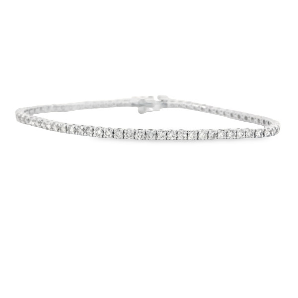 10K white gold tennis bracelet