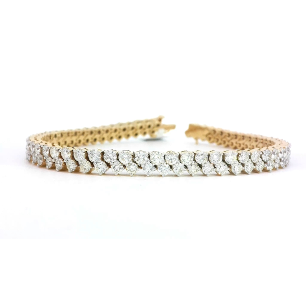 13CT yellow gold double line bracelate