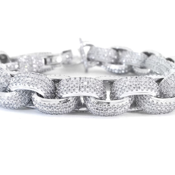 10kt interlinked white gold bracelet