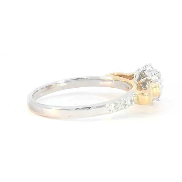 14KT White and Yellow Gold Wedding Flower Ring